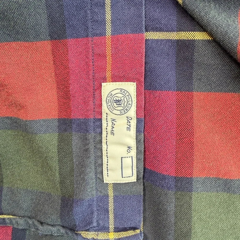 Polo Ralph Lauren Mens Classic Fit Plaid Button Down Shirt Sz L Red Green Tartan